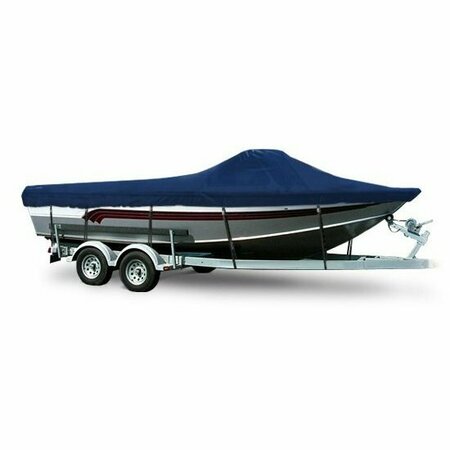 EEVELLE Boat Cover ALUMINUM FISHING Walk Thru Windshield, Outboard Fits 19ft 6in L up to 100in W Navy SCAVWT19100B-NVY